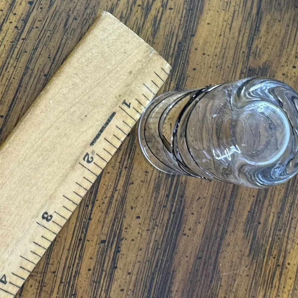 (5) Glass Vintage Shot Glasses‎ Barware Mosaic Silver Crackle